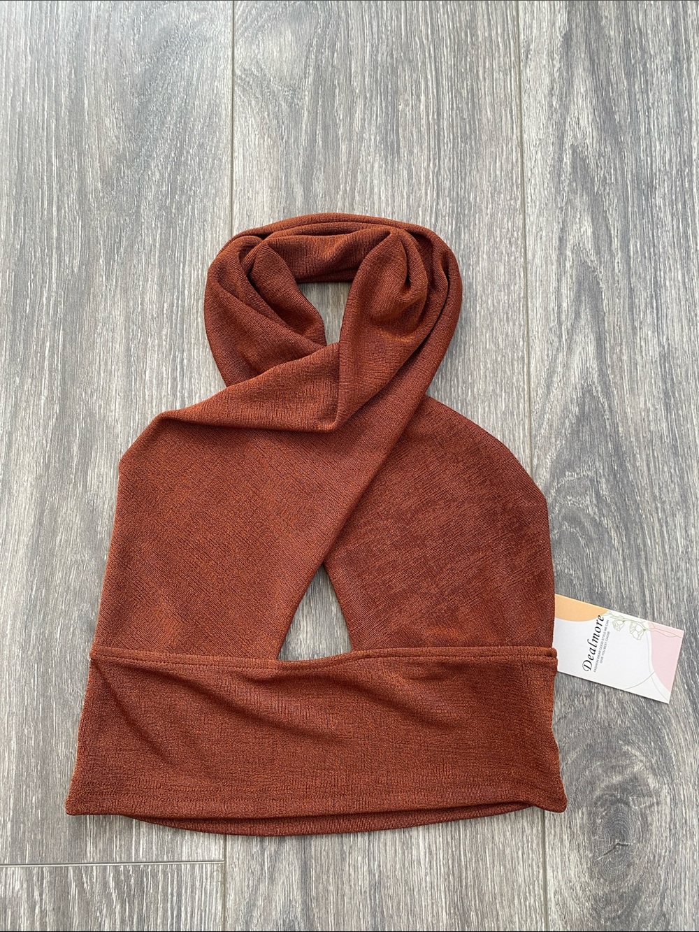 NWT! Criss Cross Strap Open Back Crop Top in Copper Brown - Size S